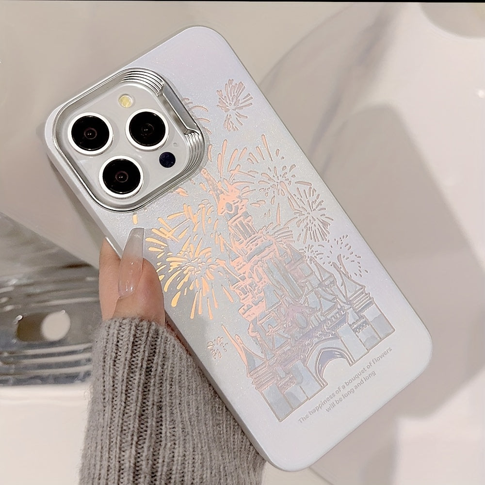 Aesthetic High-end Laser Dream Castle Fireworks Phone Case - Electroplated, Suitable for iPhone 11, 12, 13, 14, 15 Models